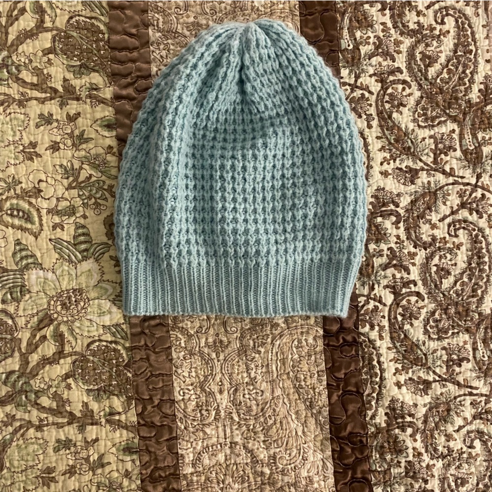 Blue knit hat